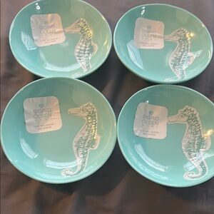 Sigrid Olsen Aqua Seahorse Melamine Bowls - Set of 4